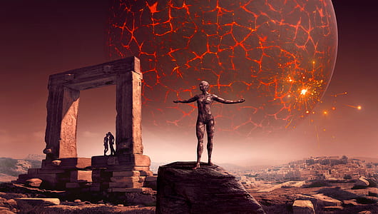 person standing in the universe thumbnail
