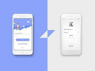 6 Mobile UI Logins psd file