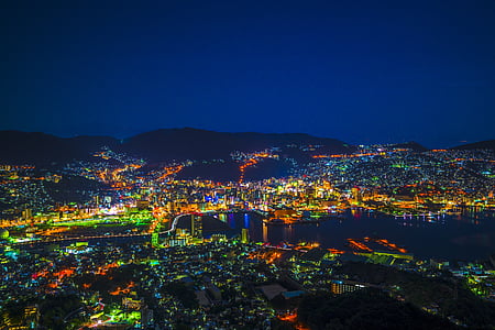 high-angle photography of city with LED thumbnail