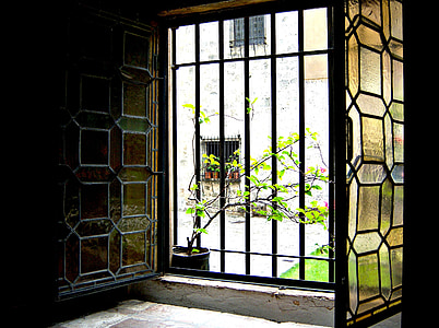 opened black metal-framed glass window thumbnail