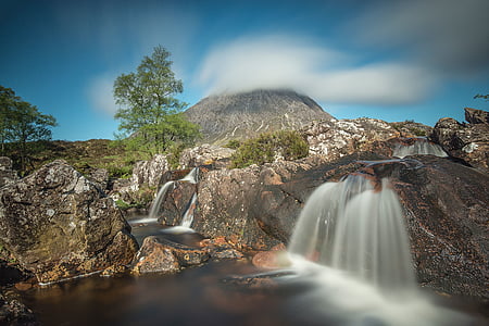 photo of waterfalls near volcano thumbnail