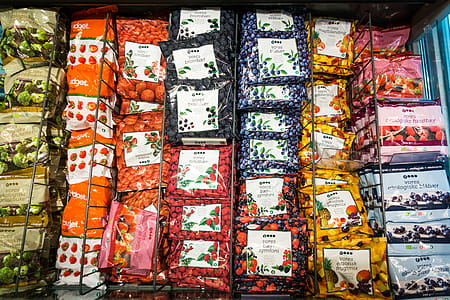 Frozen fruit in a supermarket thumbnail