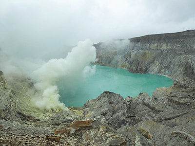 Volcano lake during day time thumbnail
