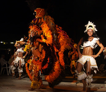 group of tribal dancers at night thumbnail