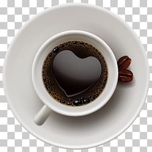 Coffee cup Cappuccino Tea, Coffee Cup with Heart , white ceramic teacup and saucer PNG clipart