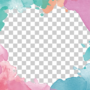 Euclidean Drawing Flower, Hand-painted watercolor border, multicolored PNG clipart