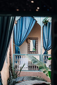 two blue curtains thumbnail