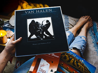 person holding Van Halen album thumbnail