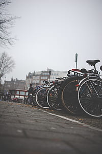 closeup photo of commuter bikes thumbnail