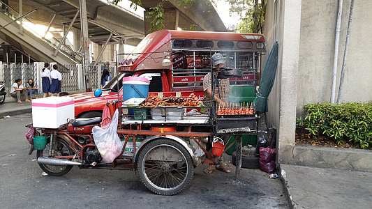 red and gray food stall thumbnail
