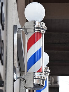 turned-off red, blue, and white barbershop light thumbnail
