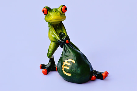 red-eyed frog pulling garbage bag illustration thumbnail