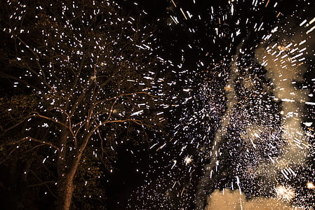 timelapse photography of fireworks at night thumbnail