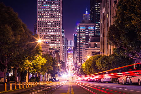 Famous California Street in San Francisco at Night thumbnail