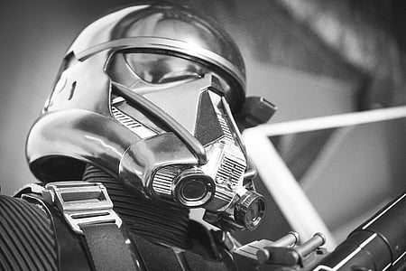 grayscale photography of Star Wars Stormtrooper thumbnail