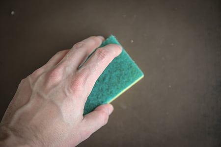 person holding green sponge thumbnail
