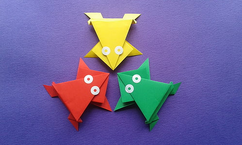 green, red, and yellow frog papers thumbnail