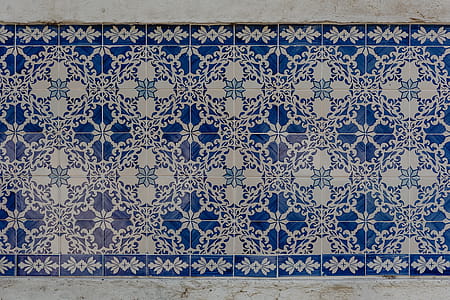 Portuguese Azulejos, typical glazed ceramic tiles, Lisbon, Portugal thumbnail