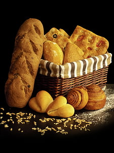 basket of breads on black surface thumbnail