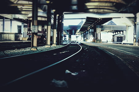 selective focus photography of railway thumbnail