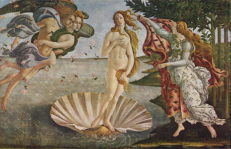 woman standing on white seashell painting thumbnail