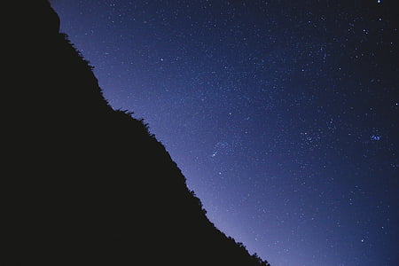 silhouette of hill during nighttime thumbnail