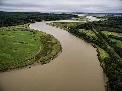 river between grass field thumbnail