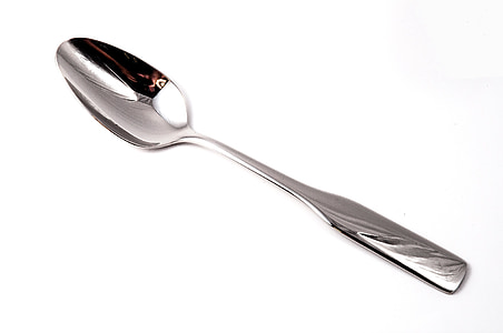 silver spoon on white background thumbnail