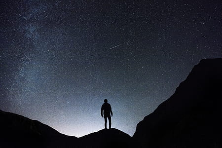 silhouette of person on top of the mountain thumbnail