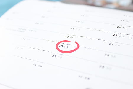 Tilt Photography of Calendar Schedule Number 18 thumbnail