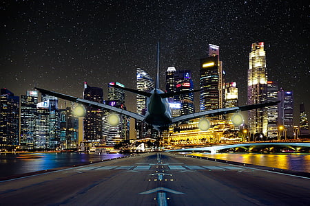 gray passenger plane illustration thumbnail