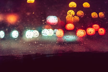 Abstract Night City Traffic Bokeh from Car thumbnail