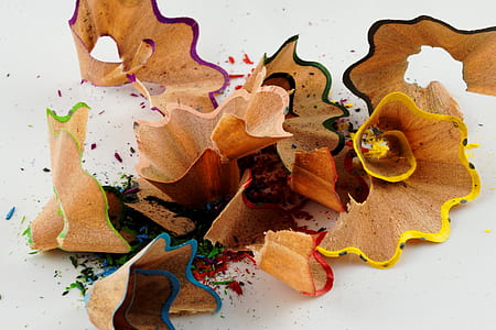 pencil shavings on white surface thumbnail