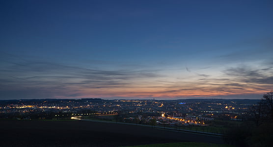 bird's eye view of city during nighttime thumbnail