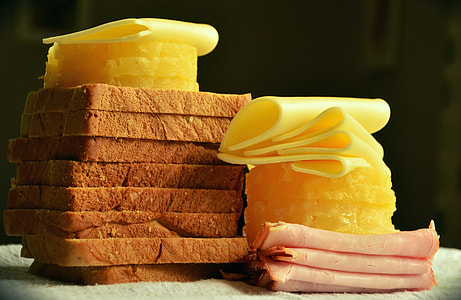 sliced bread with cheese and ham thumbnail