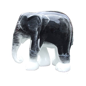 gray and white ceramic elephant figurine clip art thumbnail
