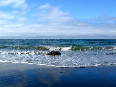 sea waves under white sky thumbnail