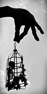person holding cage illustration thumbnail