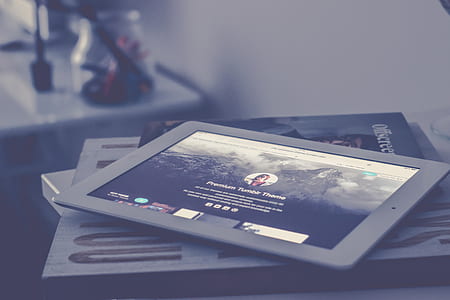 turned-on white iPad thumbnail