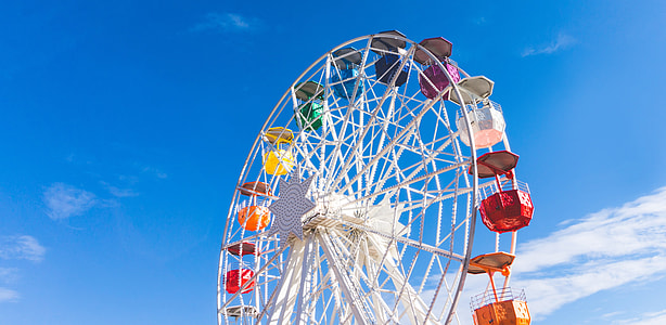 ferris wheel under clear blue sky during daytime thumbnail
