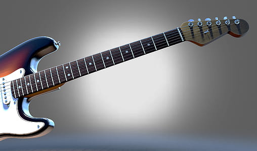 brown and white electric guitar thumbnail