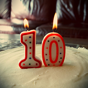white and red 10 cake candle thumbnail