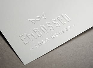 Embossed Paper Logo MockUp psd file