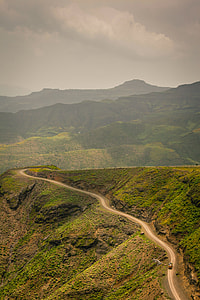 aerial photography of mountain with road thumbnail