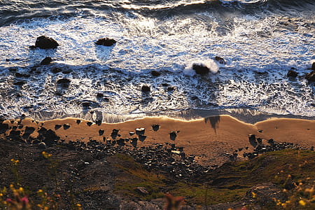 aerial view photography of seashore thumbnail