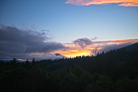 landscape photography of clouds and trees thumbnail