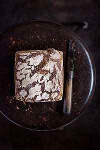 cake near knife on plate thumbnail