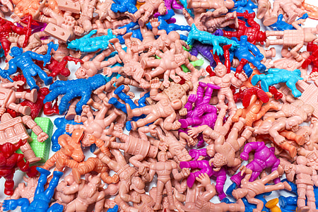 assorted colored of plastic action figure lot thumbnail