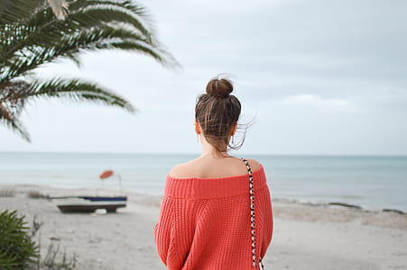 woman watching beach shore thumbnail