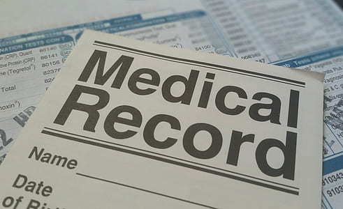 Medical Record form on blue and white paper thumbnail